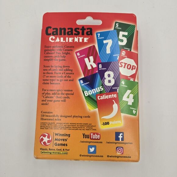 Canasta Caliente Playing Card Game - Winning Moves - Family Game Night Ages 8+ - Picture 3 of 4